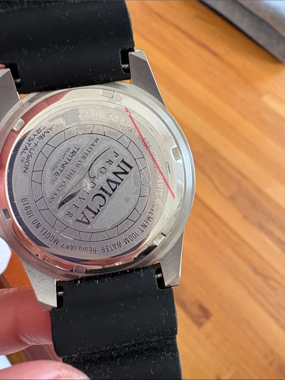 Invicta Blue Dial Watch with Black Bezel and Strap